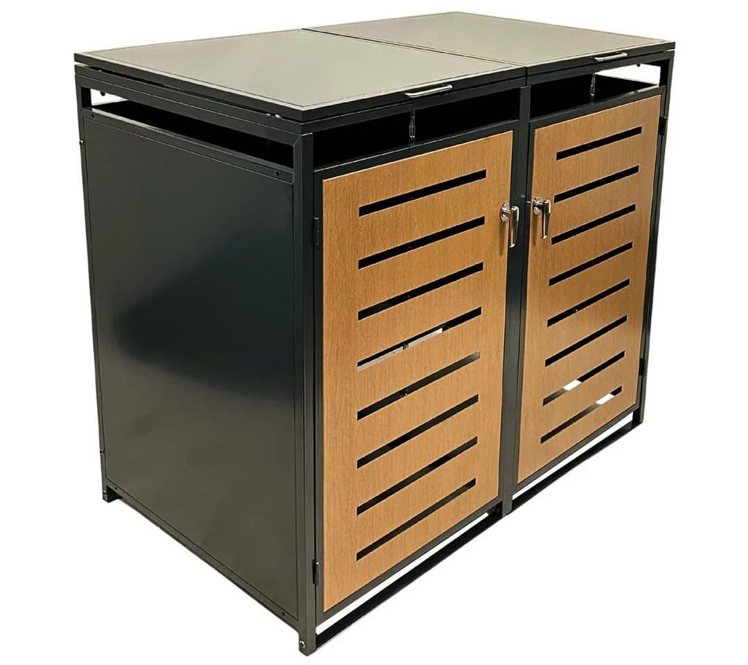 abc HOME Mülltonnenbox 2er Anthrazit Stahl - Bild 4