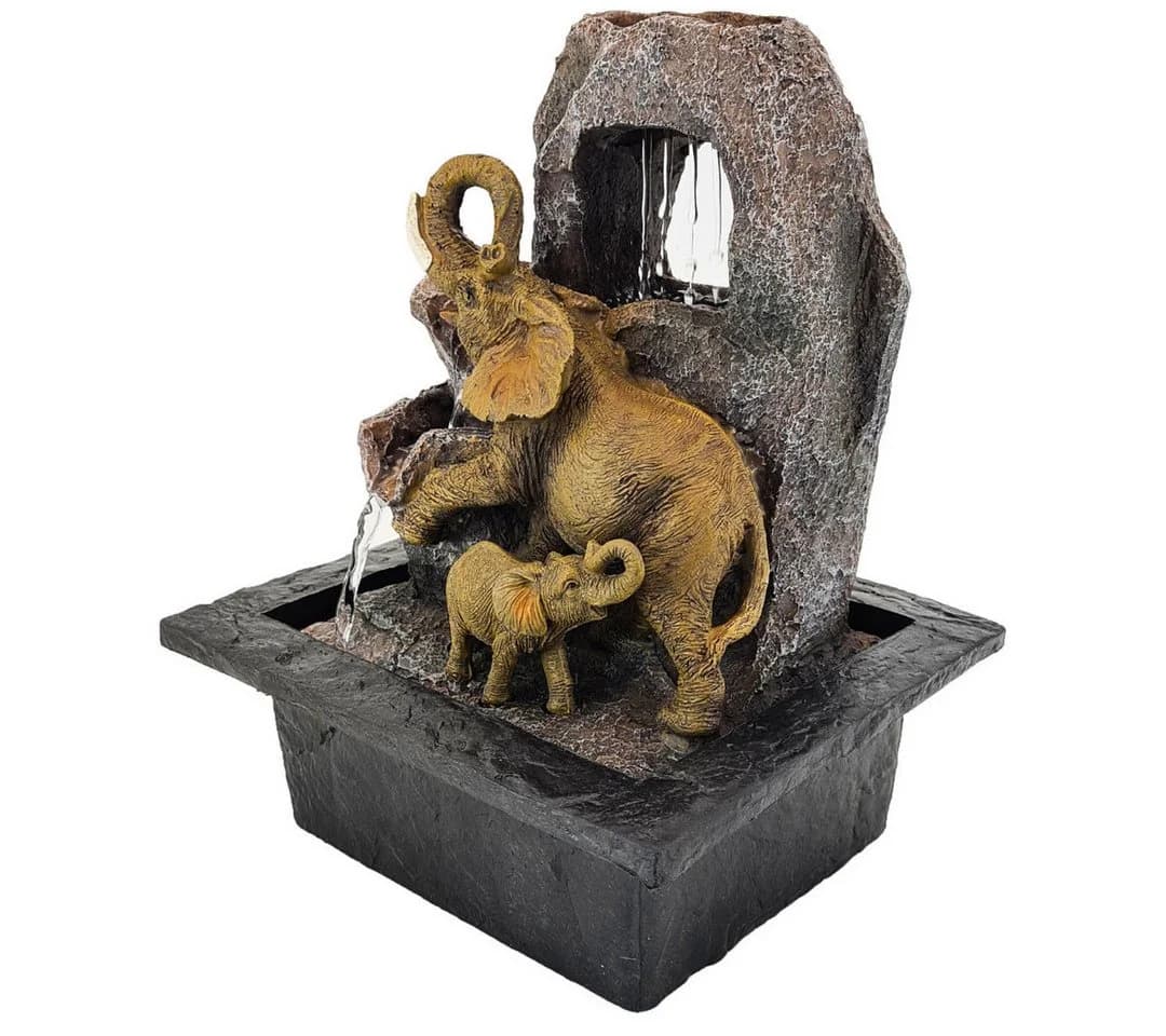 abc HOME Zimmerbrunnen Elefanten mit LED und Wasserpumpe - Bild 4