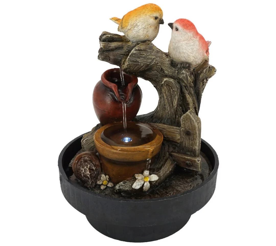 abc HOME Zimmerbrunnen mit LED & Vogel-Design