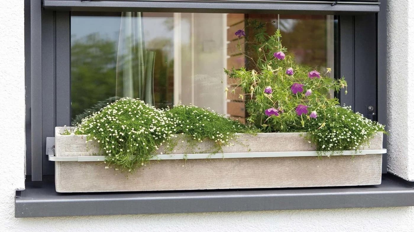 hecht international Blumenkastenhalter Aluminium Verstellbar