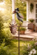 finehomegarden Gartenstecker Windrad Metall Rabe Deko Bild 1