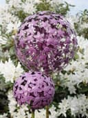 Paulslandhaus Dekokugel Pflanzstecker Allium Lila Grün Metall Gartenstecker Bild 3