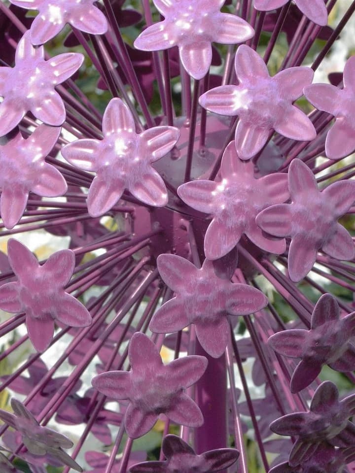 Paulslandhaus Dekokugel Pflanzstecker Allium Lila Grün Metall Gartenstecker - Bild 4