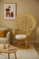 Rattanstuhl Beige mit Kissenauflage HOFMANN LIVING AND MORE Bild 3