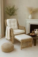Rattanstuhl HOME AFFAIRE Grau Rattan Handarbeit Bild 3