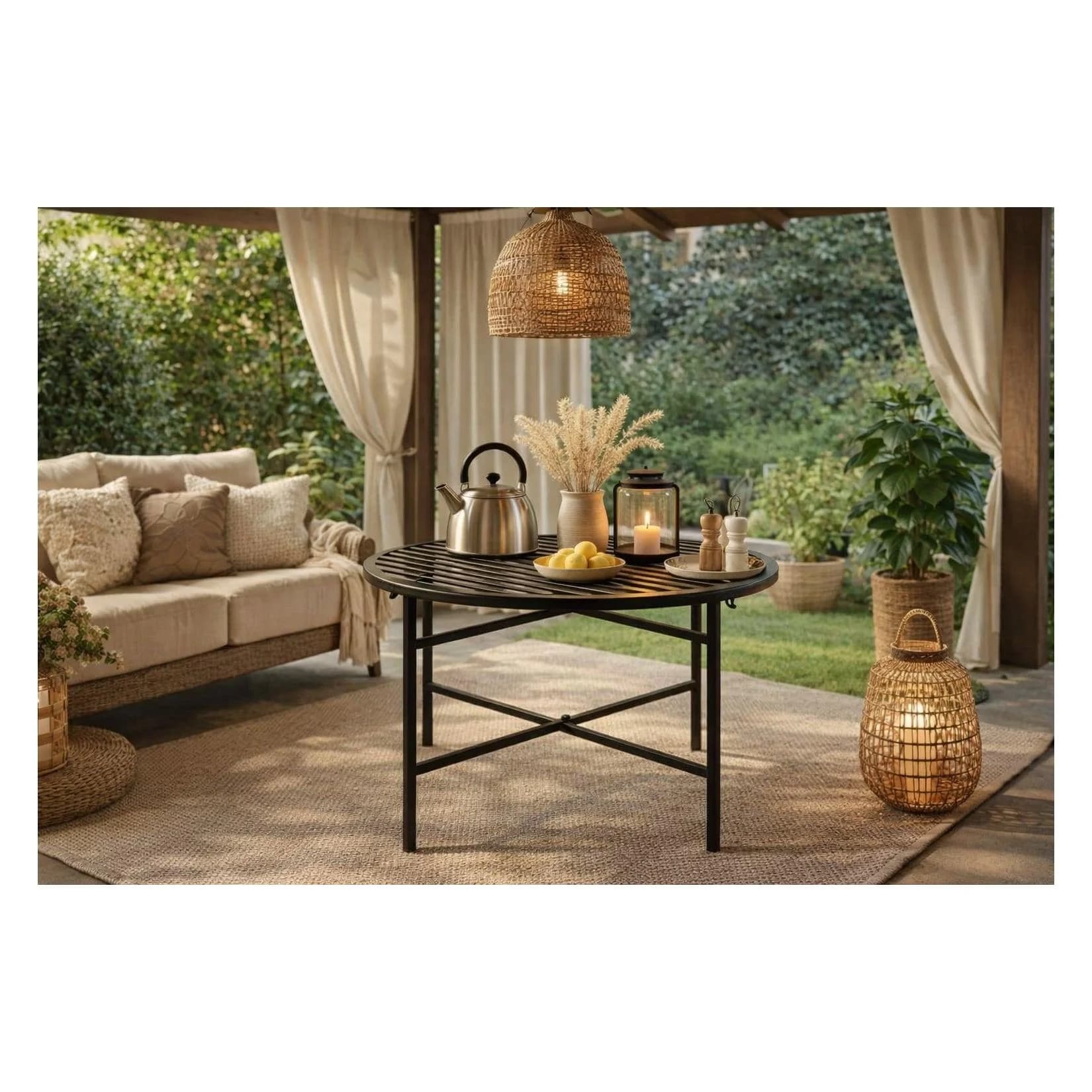 möbel direkt online Metalltisch Gartentisch Schwarz Rund