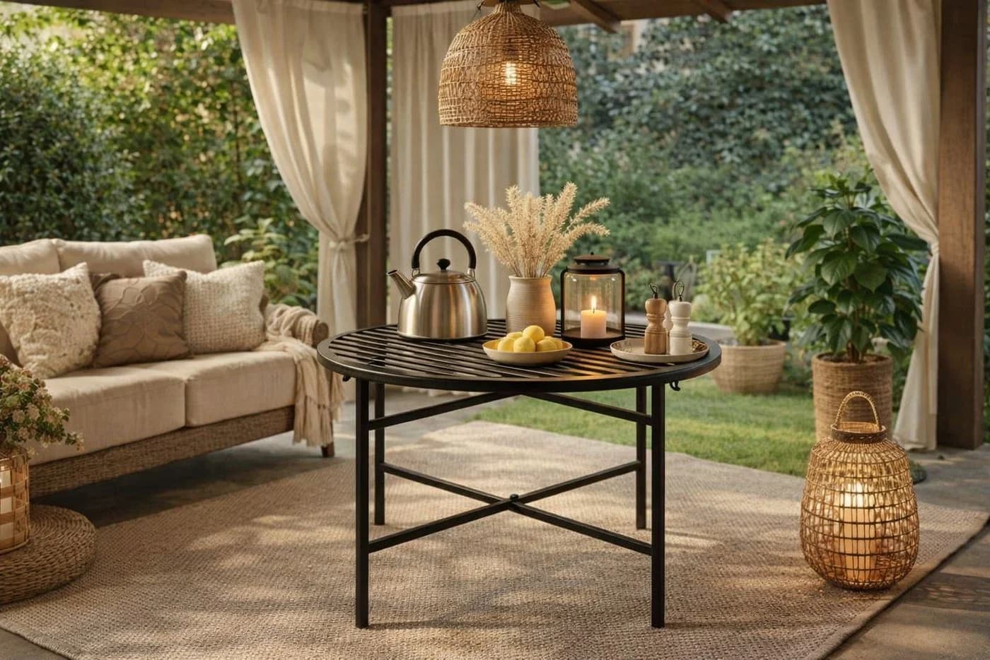 möbel direkt online Metalltisch Gartentisch Schwarz Rund - Bild 3
