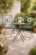 moebel-direkt-online Gartenstuhl Eisen Schwarz Mosaik 2er Set Klappbar Bild 3