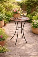 Gartentisch Mosaiktisch Ø 60 cm - Terrakotta Schwarz Bild 2