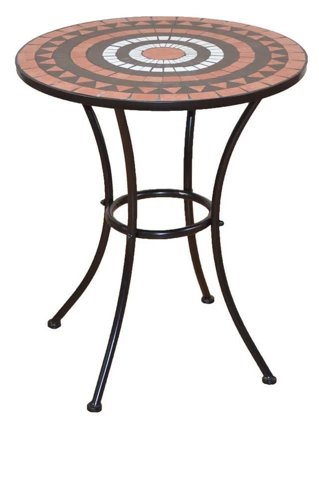 Gartentisch Mosaiktisch Ø 60 cm - Terrakotta Schwarz - Bild 3