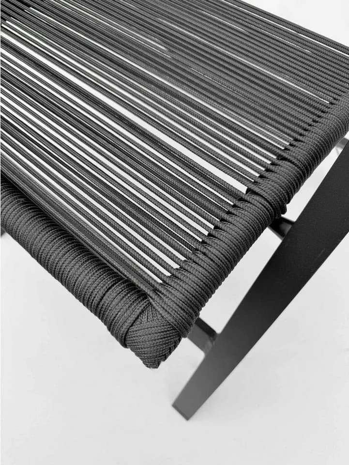belavi Klappstuhl Rope-Klappsessel, verstellbarer Gartenstuhl klappbar mit Armlehnen, wetterfest & UV-beständig, grau