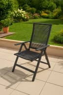 belavi Klappstuhl Rope-Klappsessel, verstellbarer Gartenstuhl klappbar mit Armlehnen, wetterfest & UV-beständig, grau Bild 3