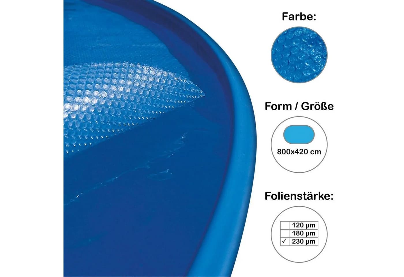 SUMMER FUN Pool-Abdeckplane Solarfolie blau transparent - Bild 2