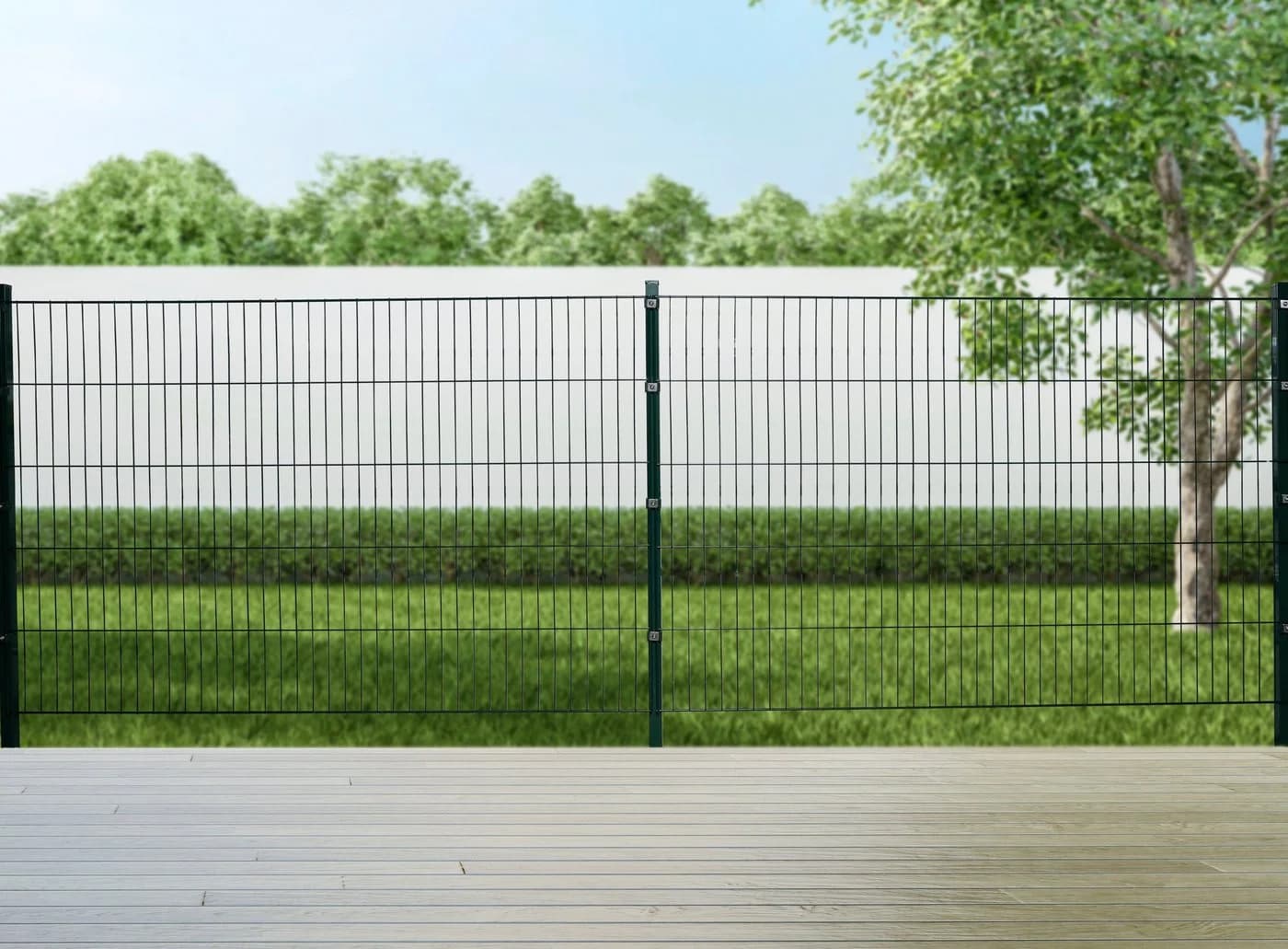 GARDEN 'N' MORE Doppelstabmattenzaun Grün 10m Set mit 6 Pfosten