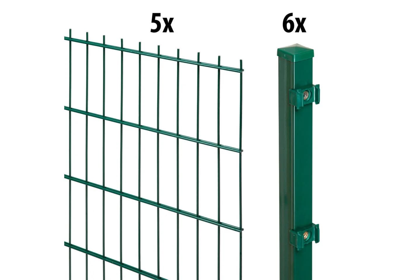 GARDEN 'N' MORE Doppelstabmattenzaun Grün 10m Set mit 6 Pfosten - Bild 2