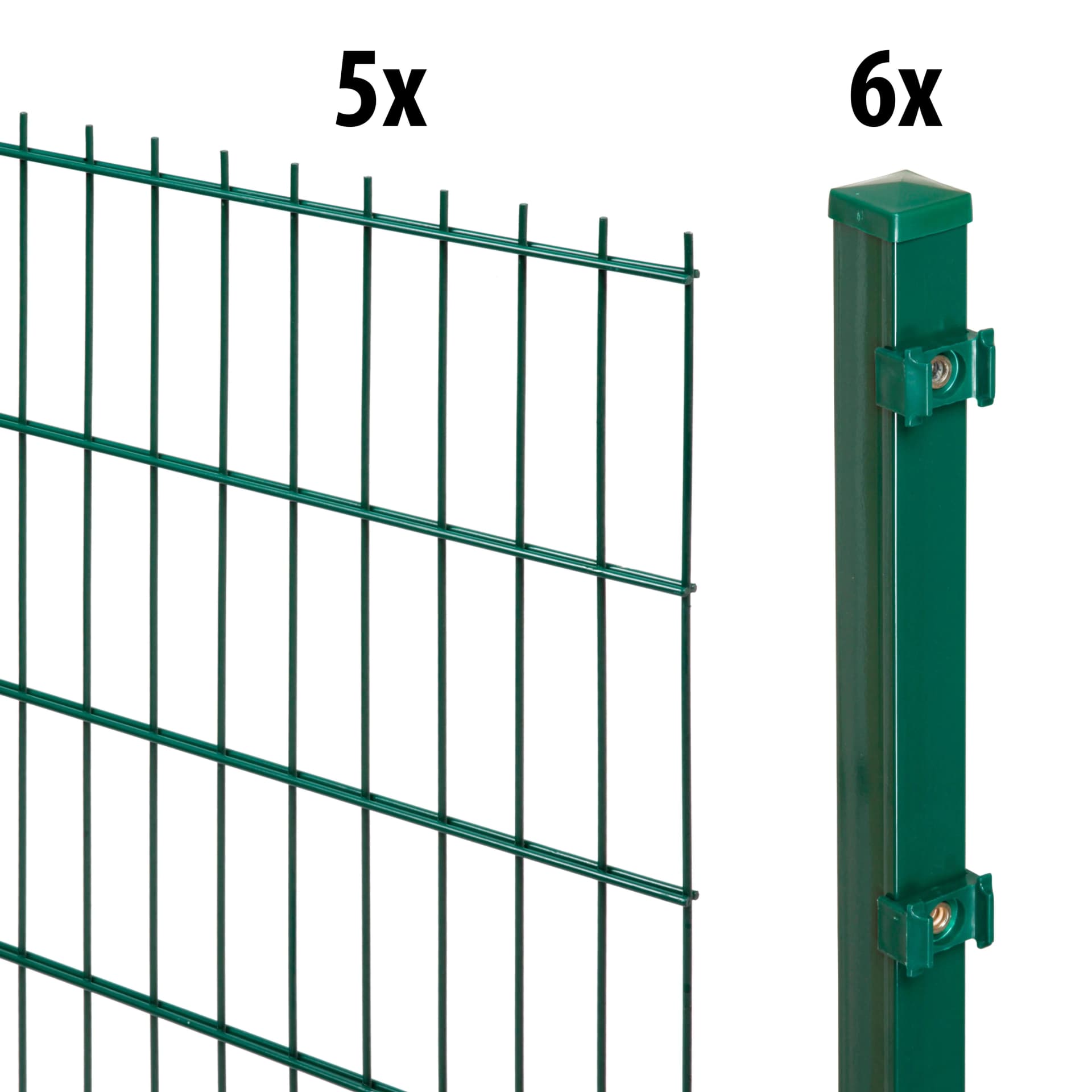 GARDEN 'N' MORE Doppelstabmattenzaun Grün 10m Set mit 6 Pfosten - Bild 3