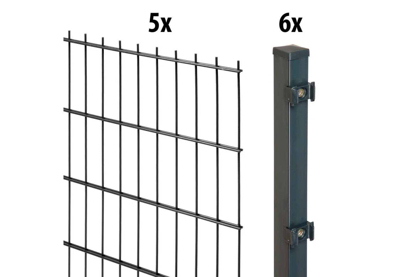 GARDEN 'N' MORE Doppelstabmattenzaun Standard Anthrazit 10m - Bild 2