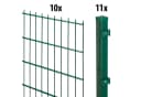 GARDEN 'N' MORE Doppelstabmattenzaun Set Grün 180cm mit 11 Pfosten Bild 2