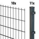 GARDEN 'N' MORE Doppelstabmattenzaun Standard Anthrazit 20 m Set Bild 3