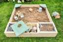 MUDDY BUDDY® Sandkasten Beach Rebel Natur/Salbeigrün mit Sitzbänken Bild 1
