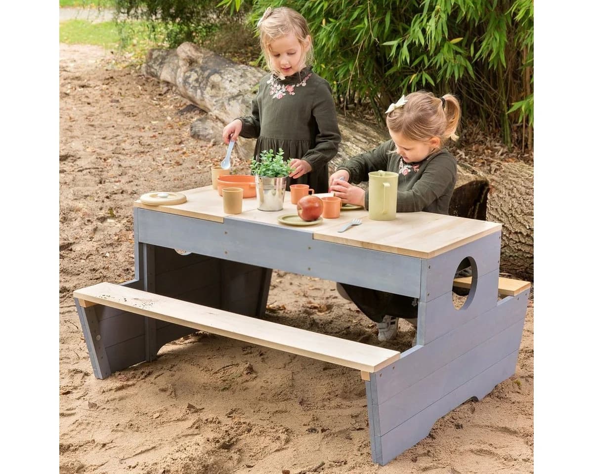 Muddy Buddy Garten-Kindersitzgruppe Creator Natur/Wolkengrau Outdoor Spieltisch - Bild 3