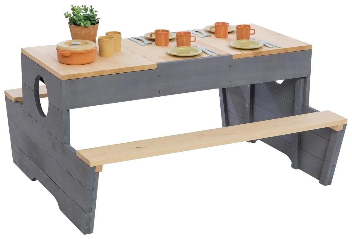 Muddy Buddy Garten-Kindersitzgruppe Creator Natur/Wolkengrau Outdoor Spieltisch - Bild 5