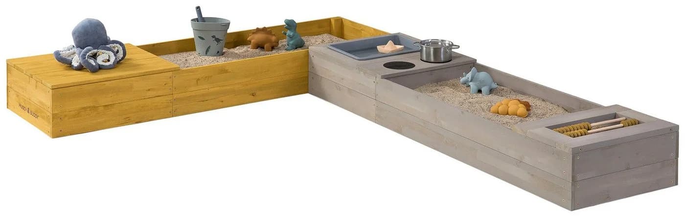 MUDDY BUDDY® Sandkasten Flexy Style Warmgrau-Ocker Holzschutz - Bild 2
