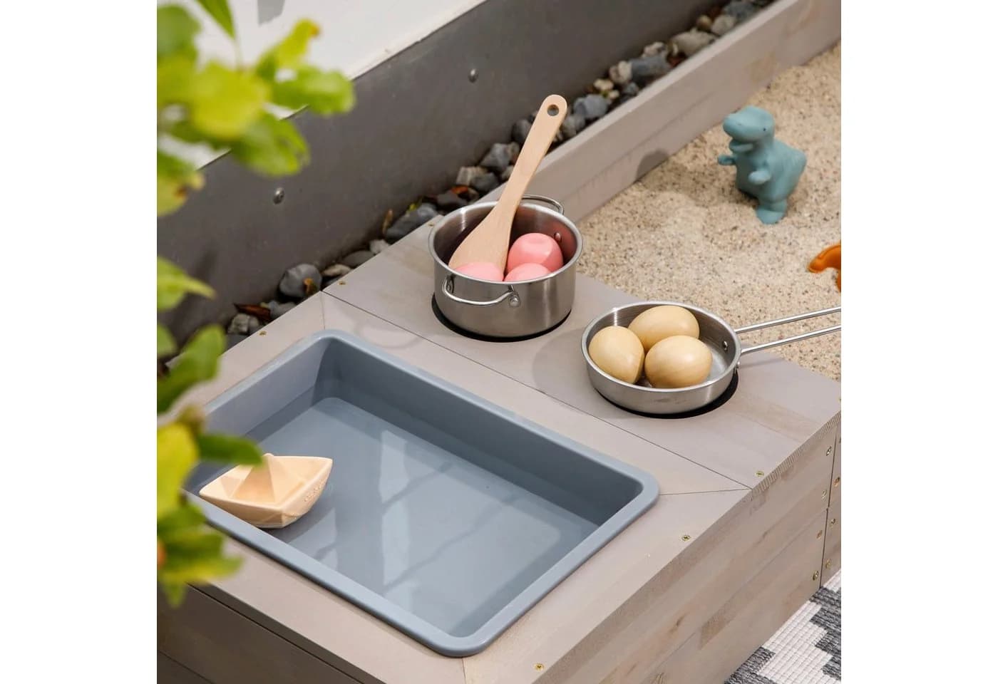 MUDDY BUDDY® Sandkasten Flexy Style Warmgrau-Ocker Holzschutz - Bild 4