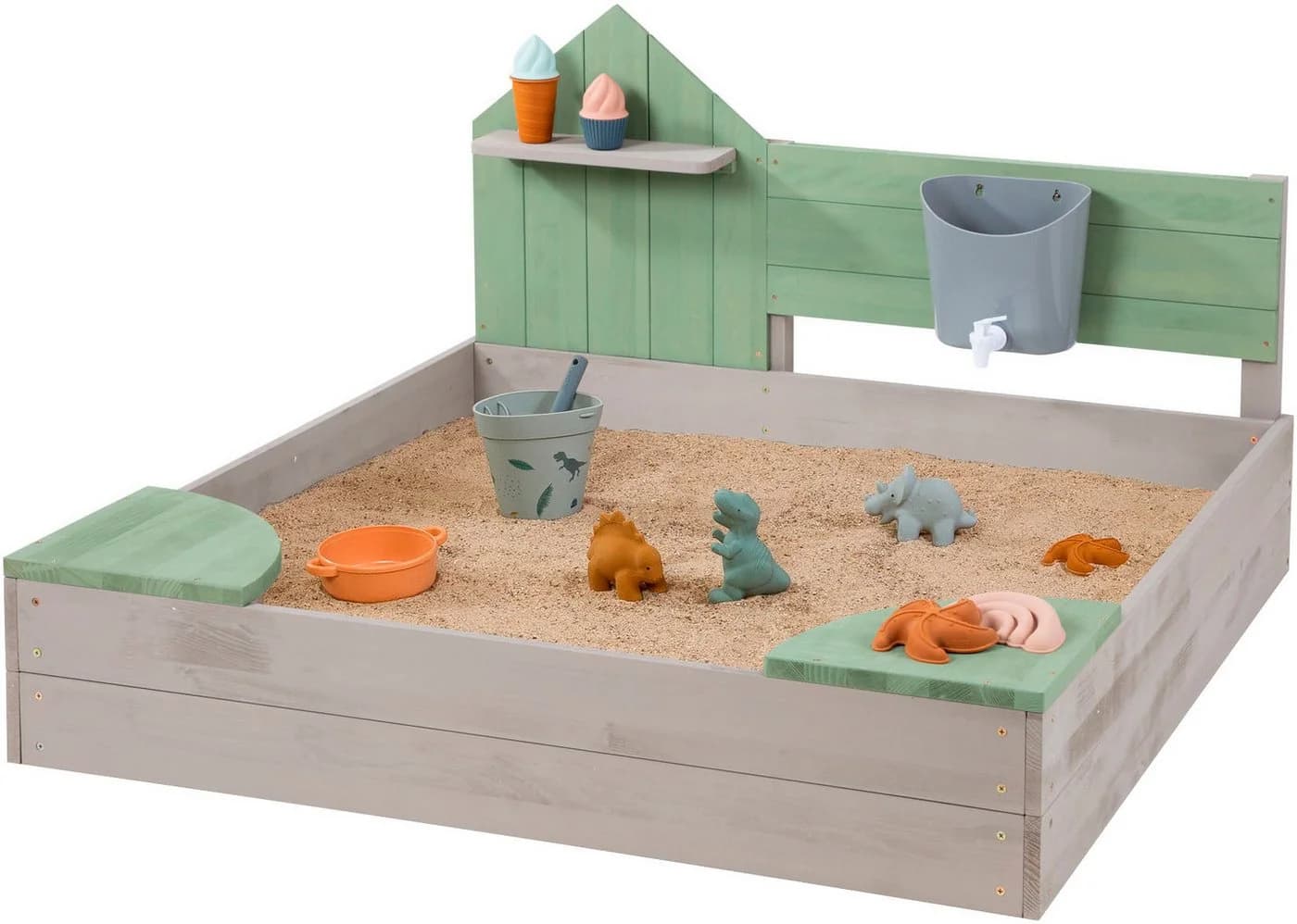 Muddy Buddy Sandkasten Cozy House mit Wassertank und Sitzflächen - Bild 2