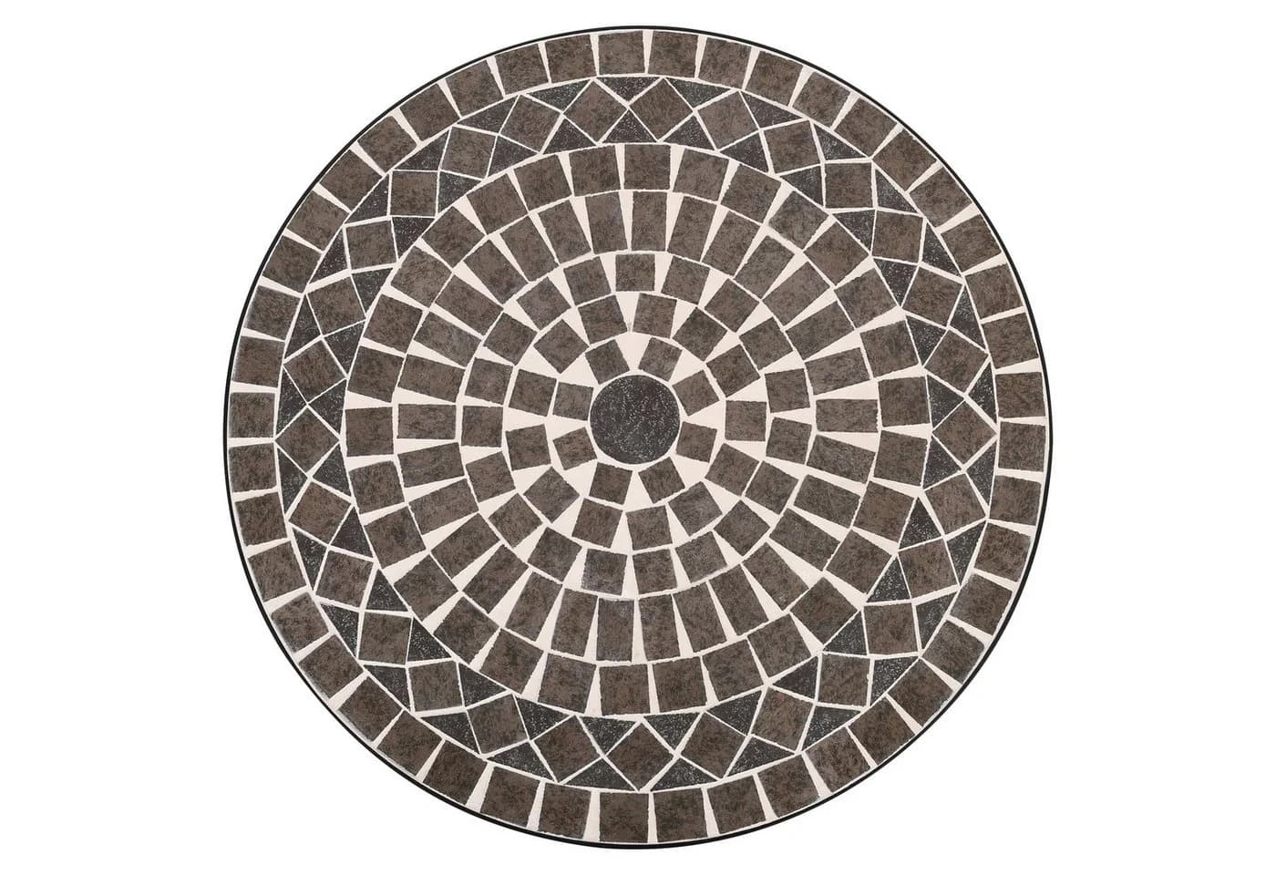 Raburg Mosaiktisch Mayla Rund Schwarz Metall