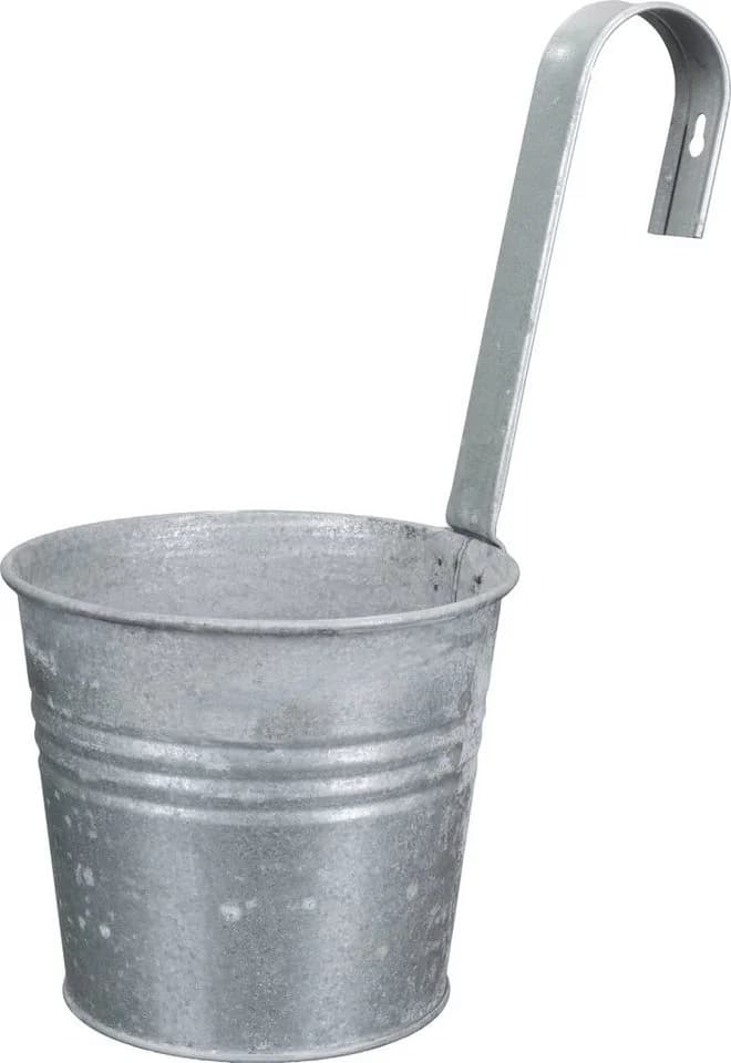 tegawo Blumentopf Hängeeimer Verzinkt Silber - Bild 2