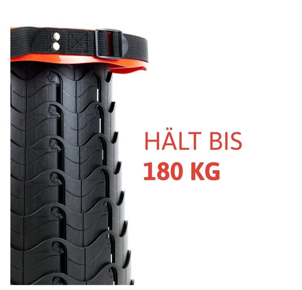 Dönges Teleskophocker Traglast 180 kg rot/schwarz höhenverstellbar - Bild 3