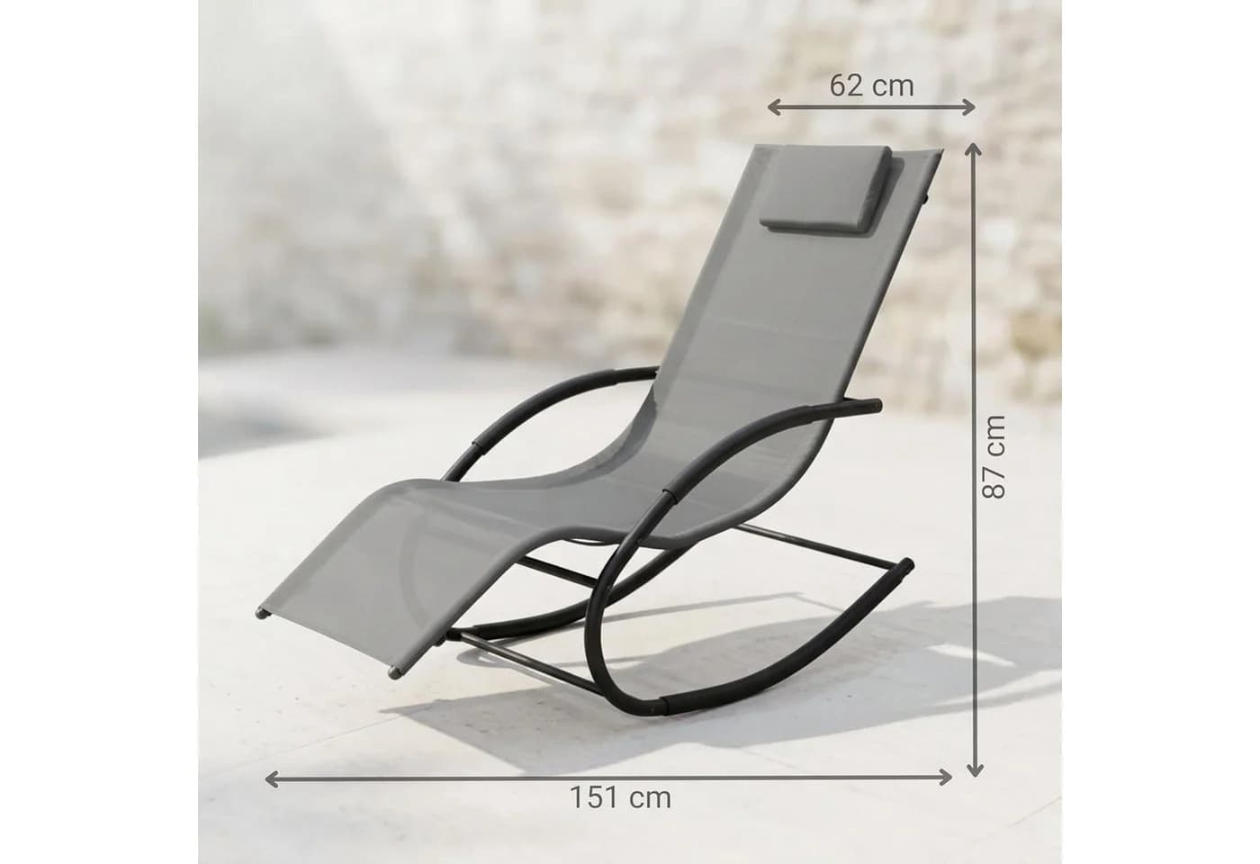 NovaTerra Sonnenliege Gartenliege Anthrazit Metall Polyester - Bild 3