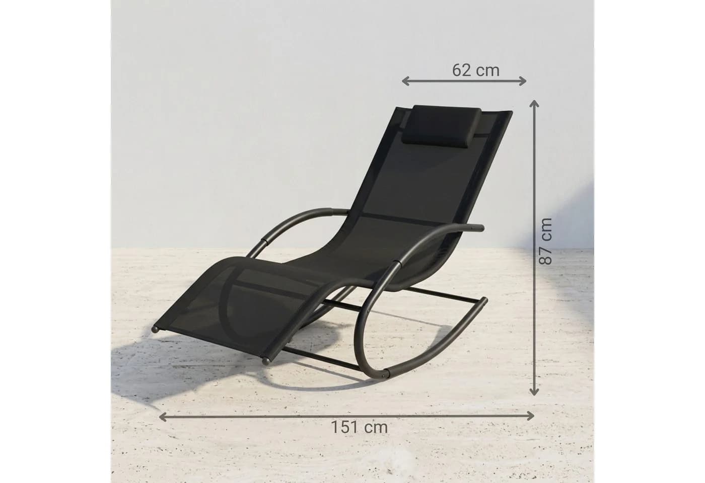 NovaTerra Gartenlounge-Set Premium Sun Lounger Schwarz Wetterfest - Bild 3