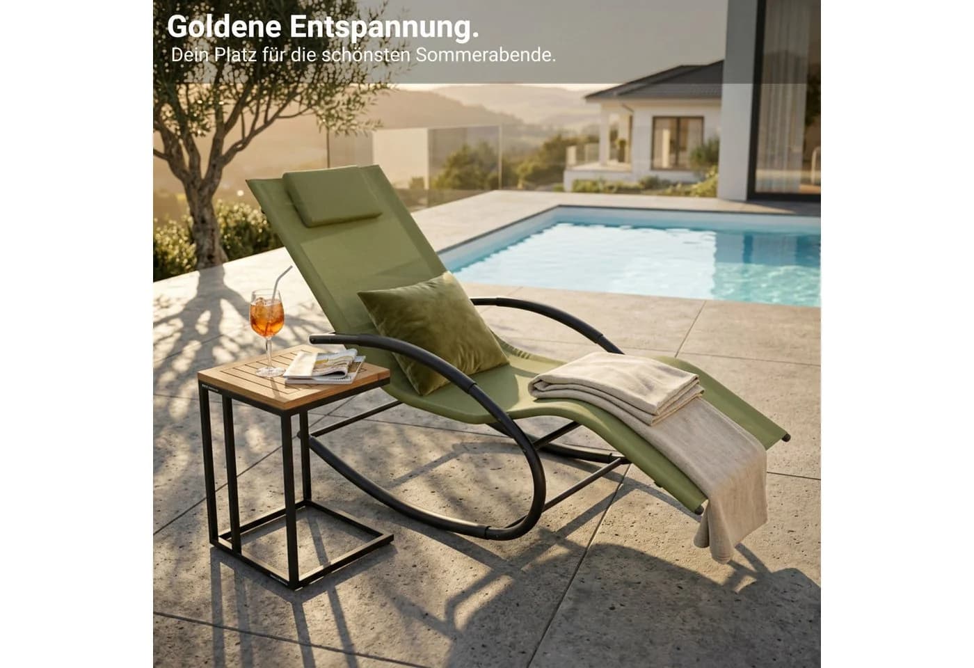 NovaTerra Gartenliege Premium Beige Wetterfest Rostbeständig - Bild 5