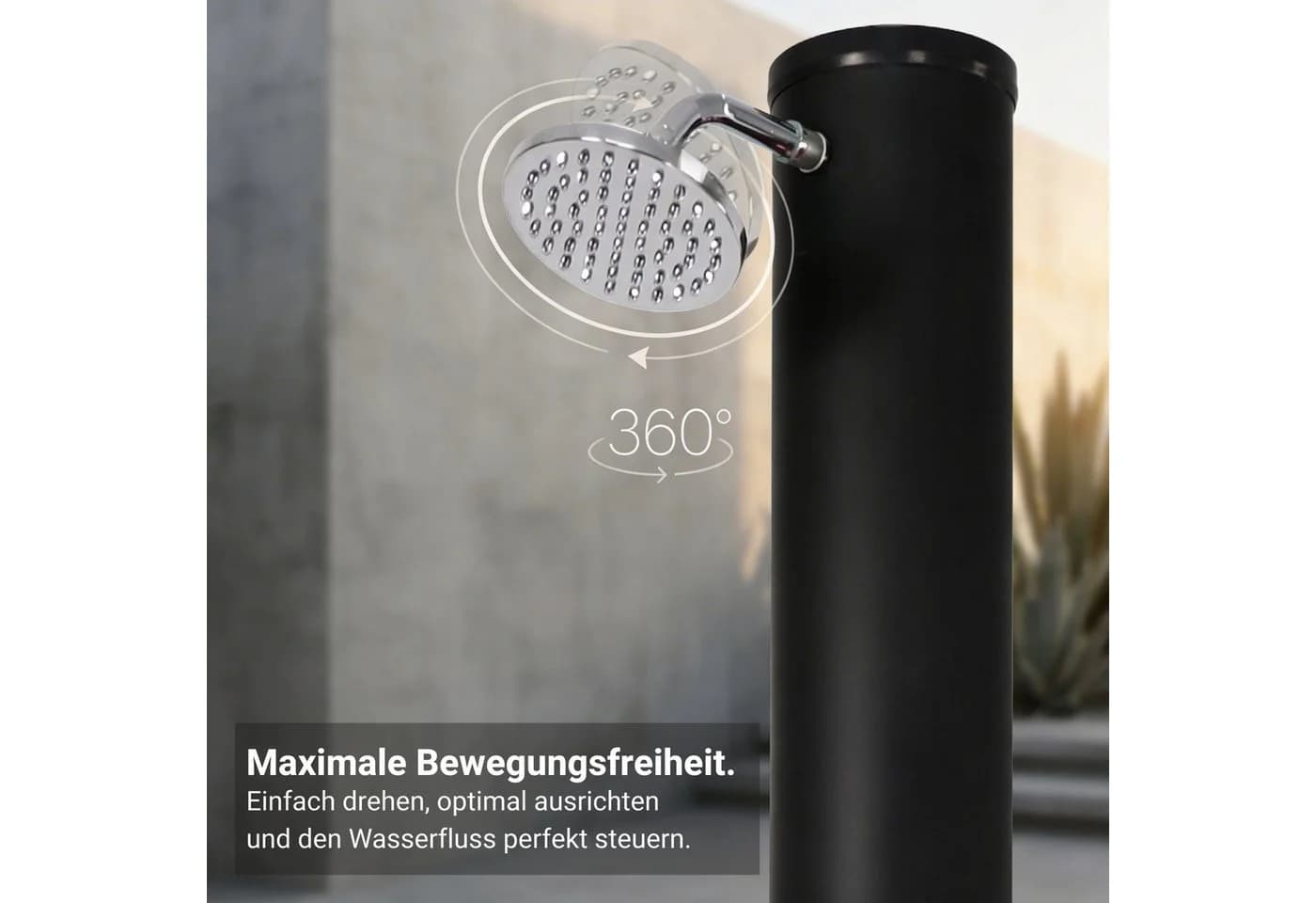 NovaTerra Solardusche mit Bodenelement & Schutzhaube