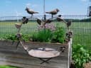AMBIENTE HAUS Vogeltränke Grau Metall Herzform Bild 3
