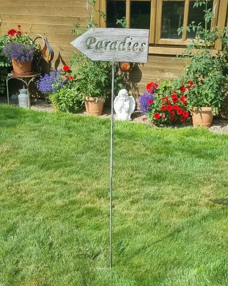 AMBIENTE HAUS Gartenstecker Paradise Grau Metall