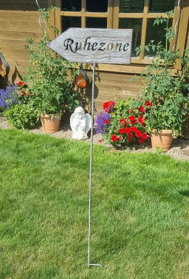 Gartenstecker Ruhezone AMBIENTE HAUS Grau Metall - Bild 5