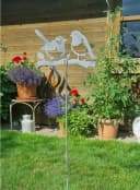 AMBIENTE HAUS Gartenstecker Vogel Grau Metall Handarbeit Bild 4