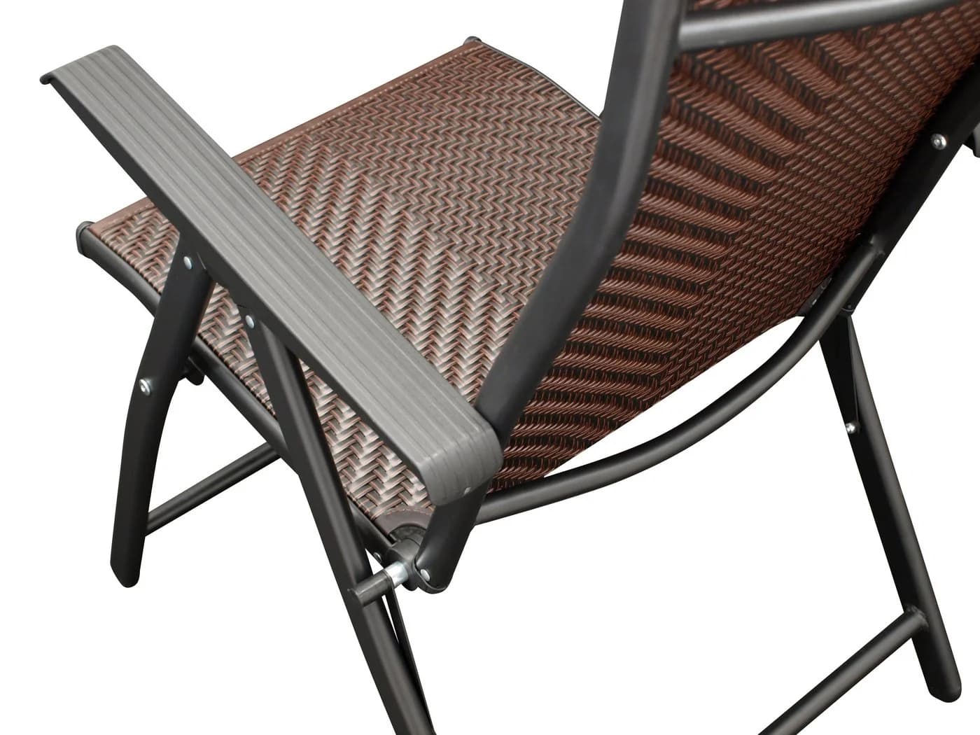 DEGAMO Klappsessel ANTIBES Hochlehner Metall Polyrattan Braun Klappbar 2 Stück - Bild 5