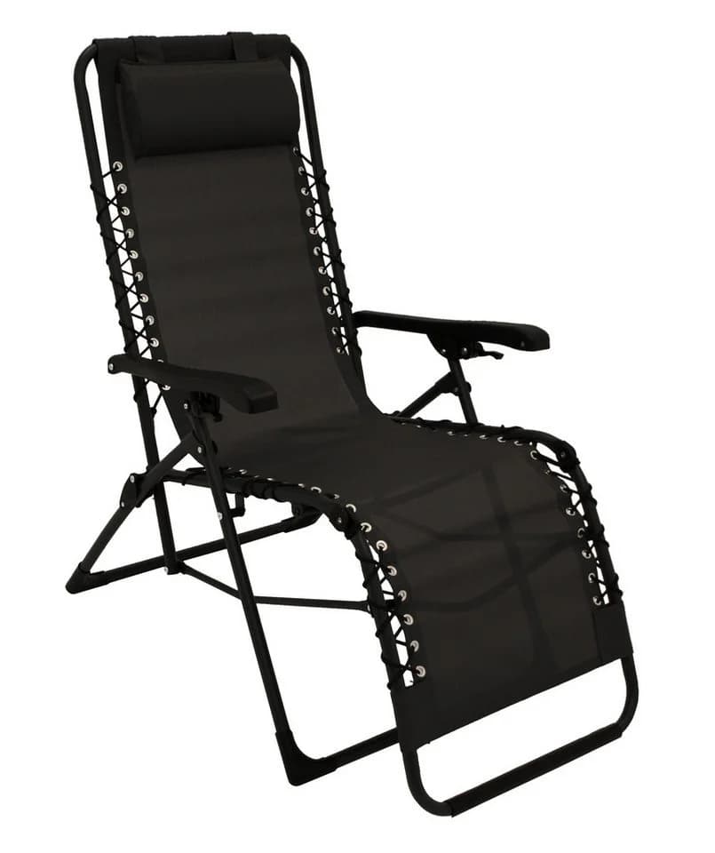 DEGAMO Relaxsessel NIZZA Schwarz Stufenlos Verstellbar Klappbar - Bild 3