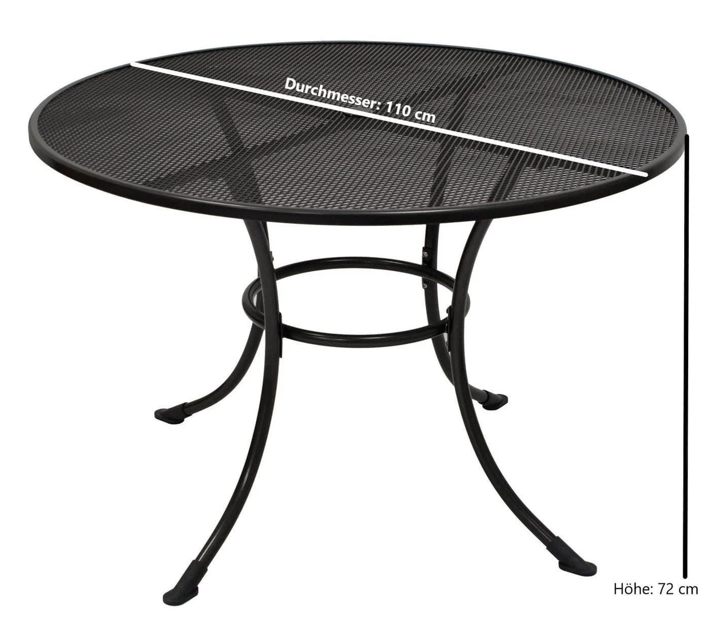 DEGAMO Gartentisch RIVO 110cm rund Streckmetall eisengrau - Bild 2