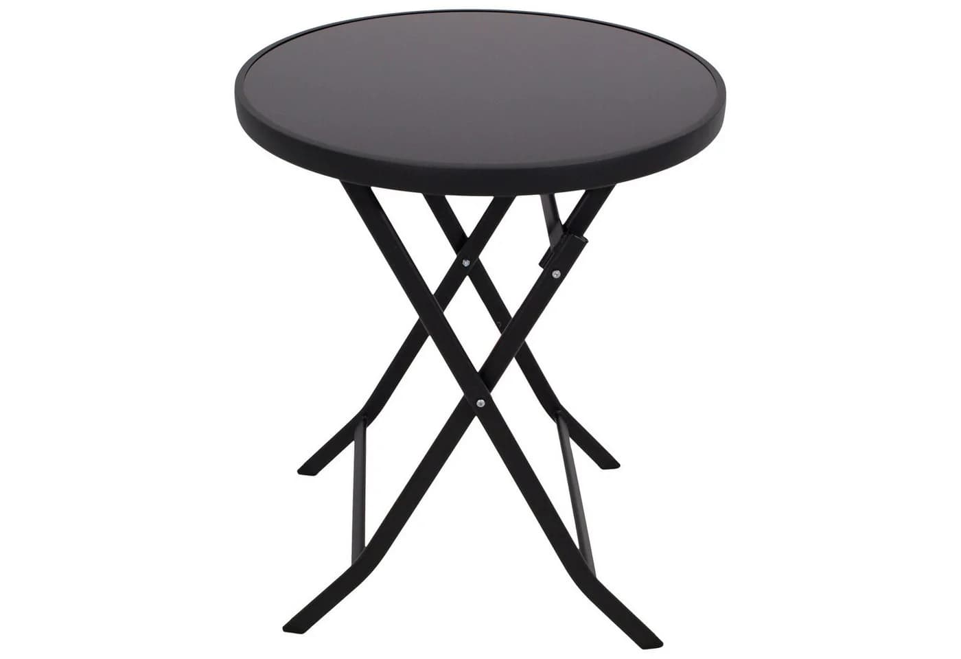 DEGAMO Gartentisch Milano 60cm rund klappbar Metall anthrazit Stahl schwarz - Bild 2
