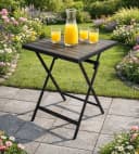DEGAMO Gartentisch ASCIANO Metall anthrazit Kunstholz grau Bild 1
