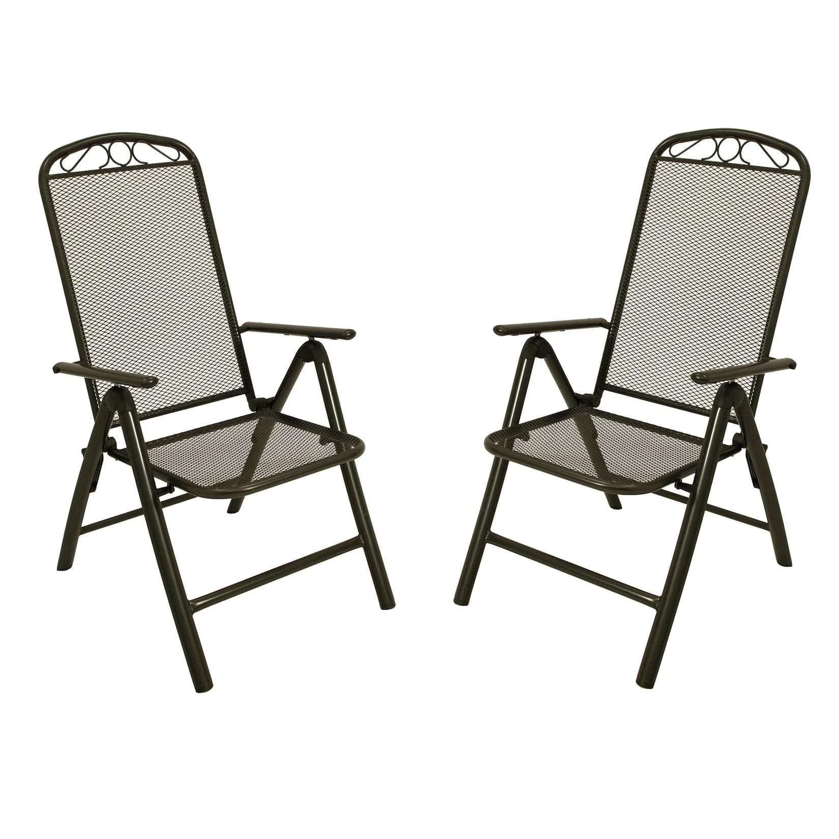 DEGAMO Gartensessel CLASSIC 2-er Set Anthrazit Klappbar Verstellbar