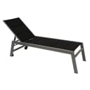 DEGAMO Rollenliege GIRONA extra hoch Aluminium Silber Textilgewebe gepolstert Bild 1