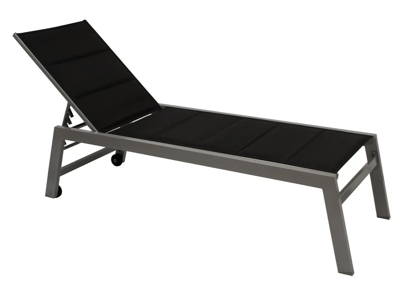 DEGAMO Rollenliege GIRONA extra hoch Aluminium Silber Textilgewebe gepolstert - Bild 3