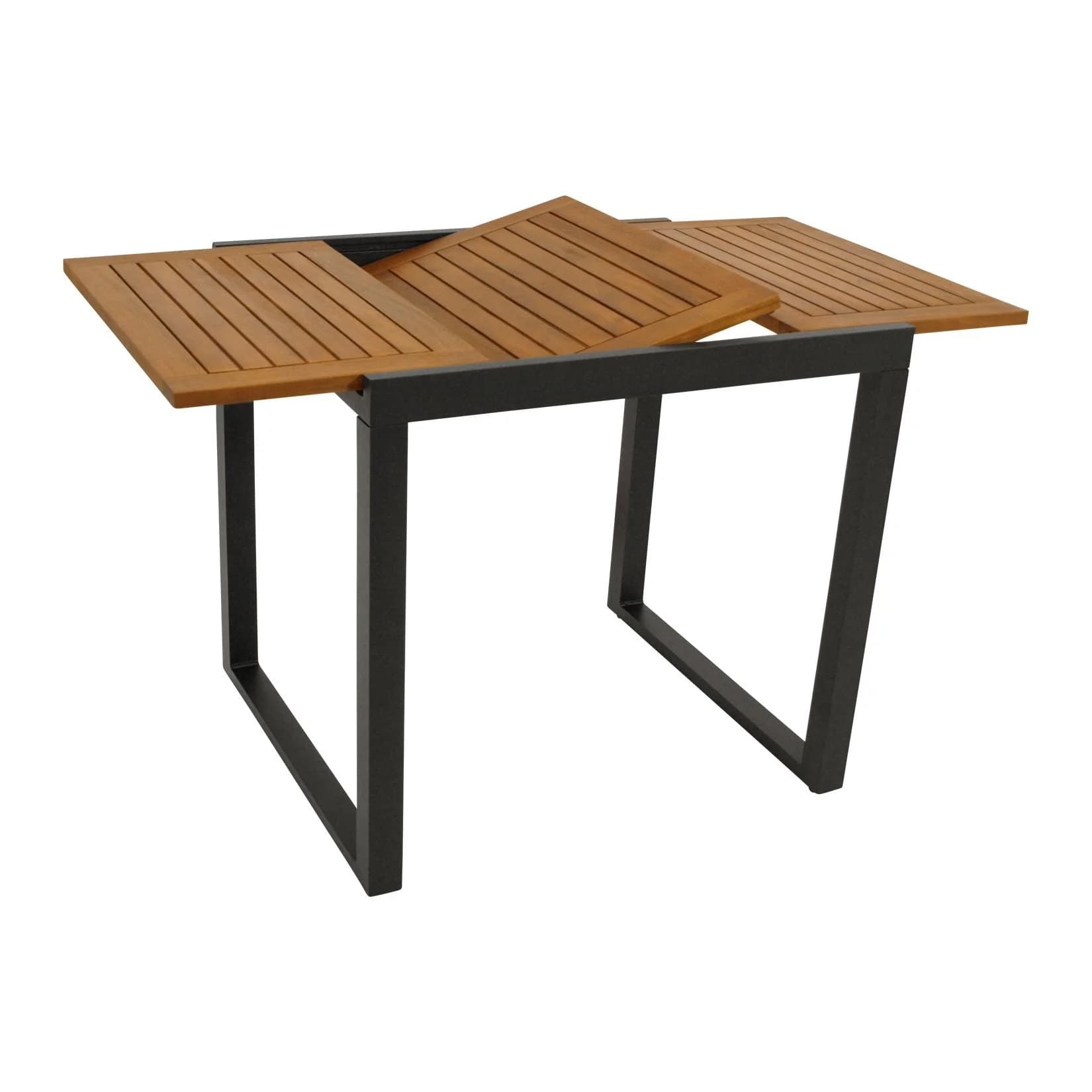 DEGAMO Balkon-Ausziehtisch RIVELLO 80/120x70cm Aluminium Anthrazit Akazie Geölt FSC-zertifiziert