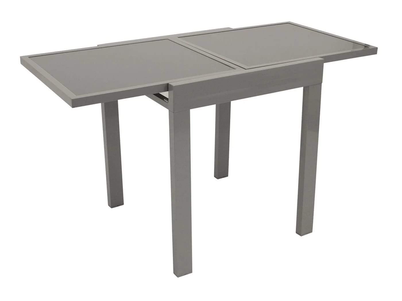 DEGAMO Balkon-Ausziehtisch AMALFI Silber Grau Aluminium Glas - Bild 3